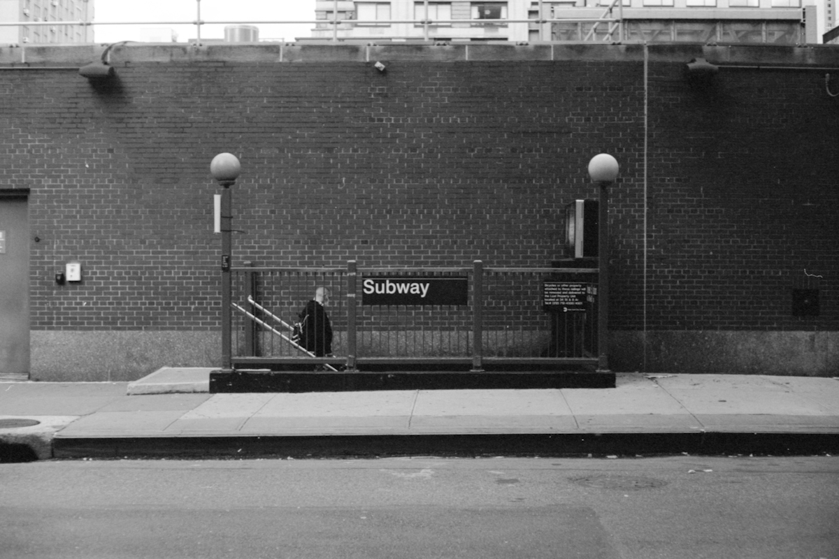 subway entry with person